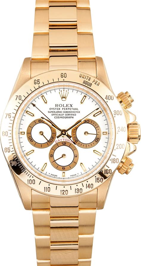 rolex daytona 18k yellow gold white dial|Rolex daytona gold white dial.